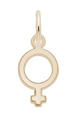 handsome female symbol gold baby charm